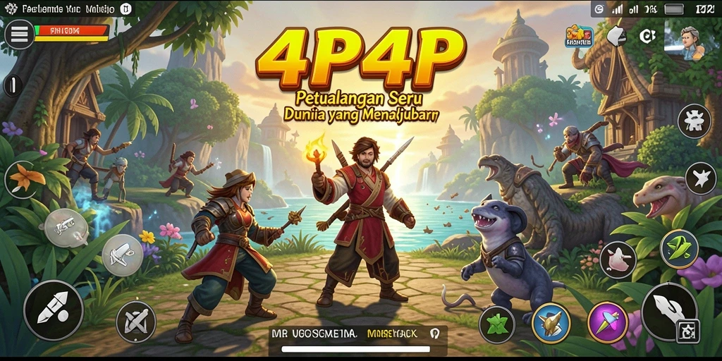 Tangkapan layar utama 4P4P menampilkan gameplay seru di dalam dunia petualangan.