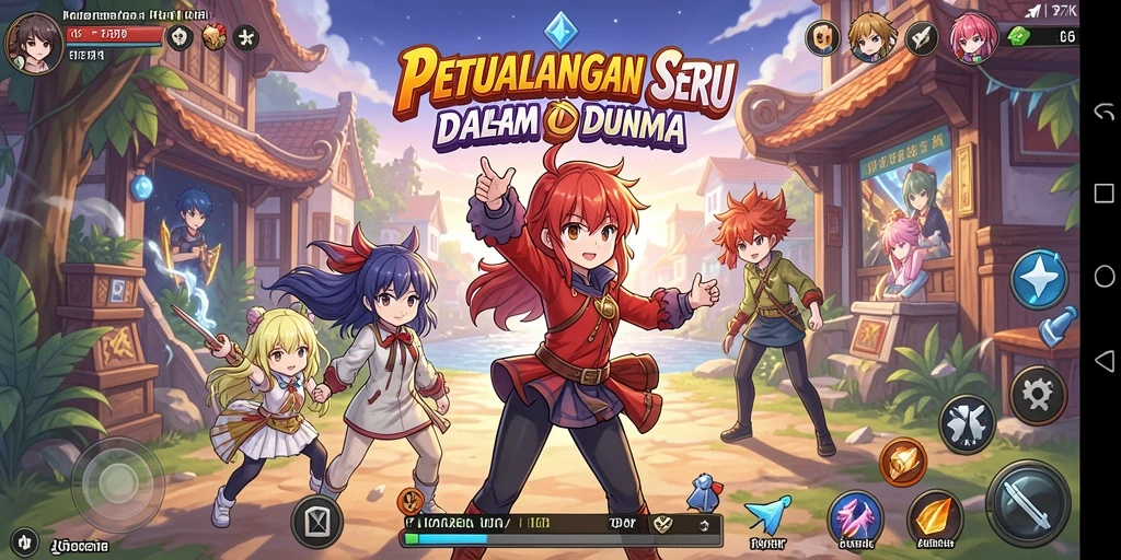 Screenshot gameplay 797K yang menampilkan aksi seru dalam dunia anime.