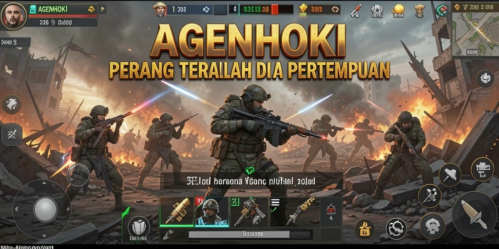Gameplay seru dalam AGENHOKI saat bertempur dengan lawan.