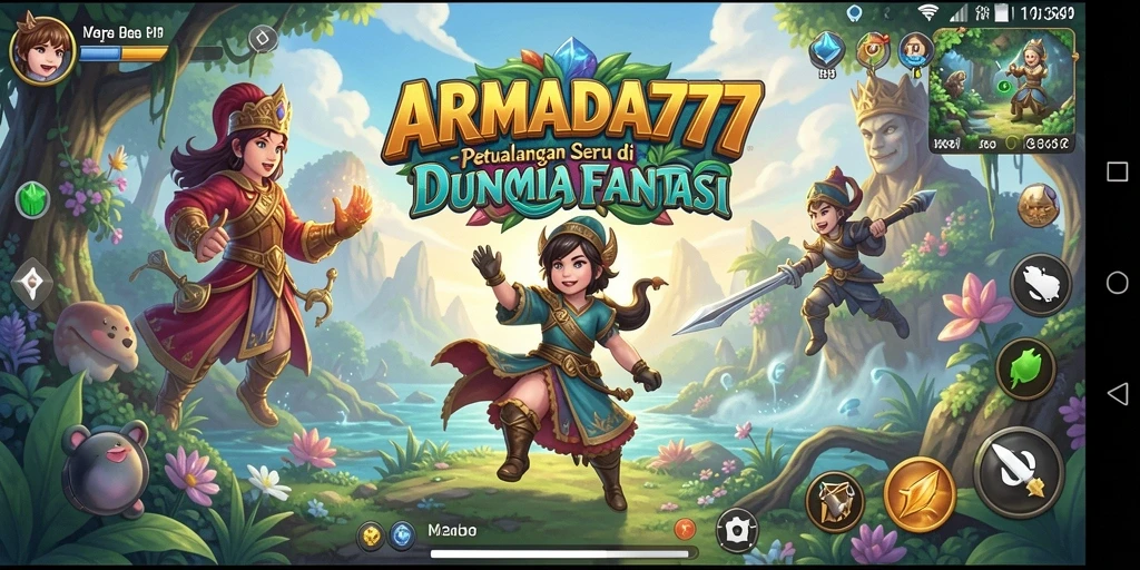 Tampilan gameplay ARMADA777 menunjukkan petualangan mendebarkan di dunia fantasi.