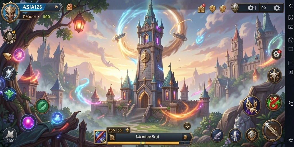 Tampilan gameplay menara yang menakjubkan dan penuh aksi.
