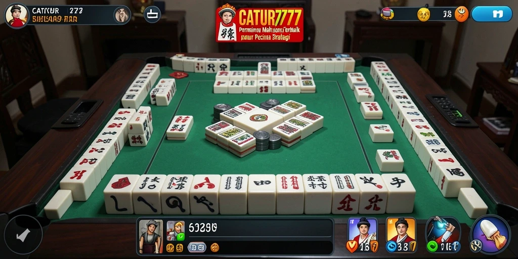 Screenshot gameplay <strong>CATUR777</strong> menampilkan momen menegangkan saat mencocokkan ubin Mahjong.
