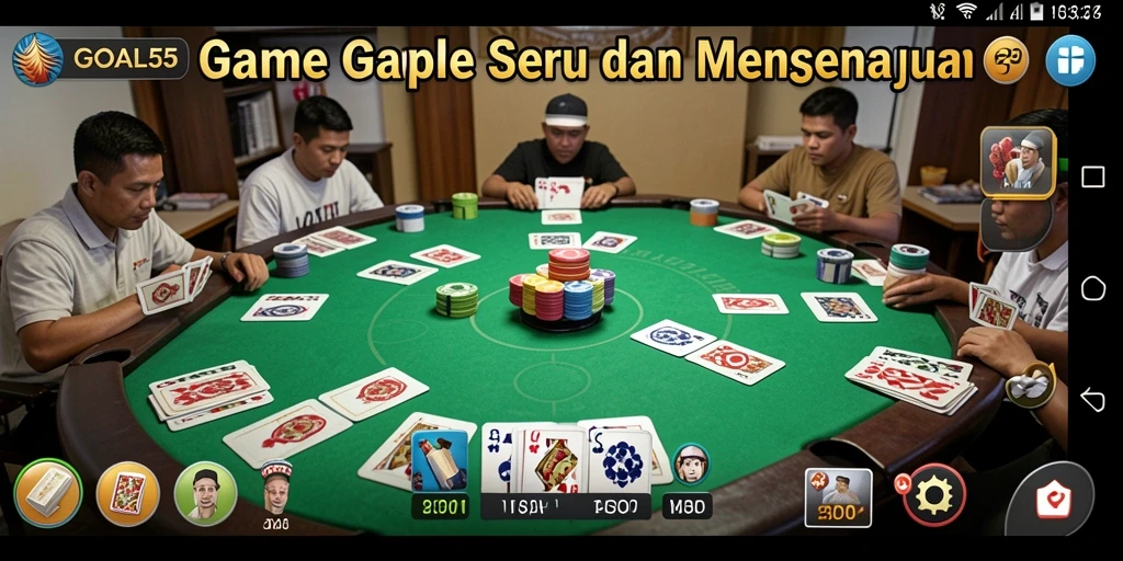 Tampilan gameplay Gaple yang seru dan interaktif di GOAL55.