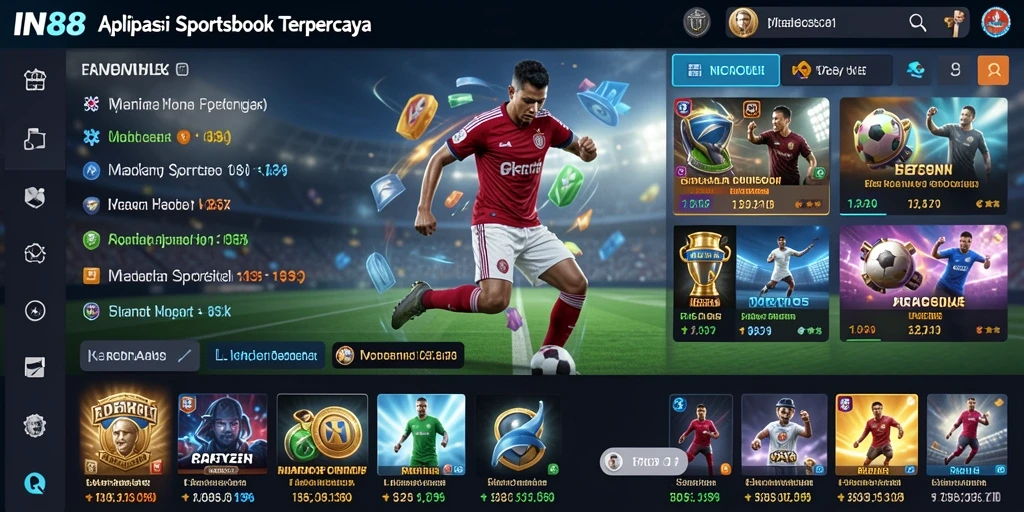 Tampilan utama IN88 dengan beragam pilihan taruhan olahraga.