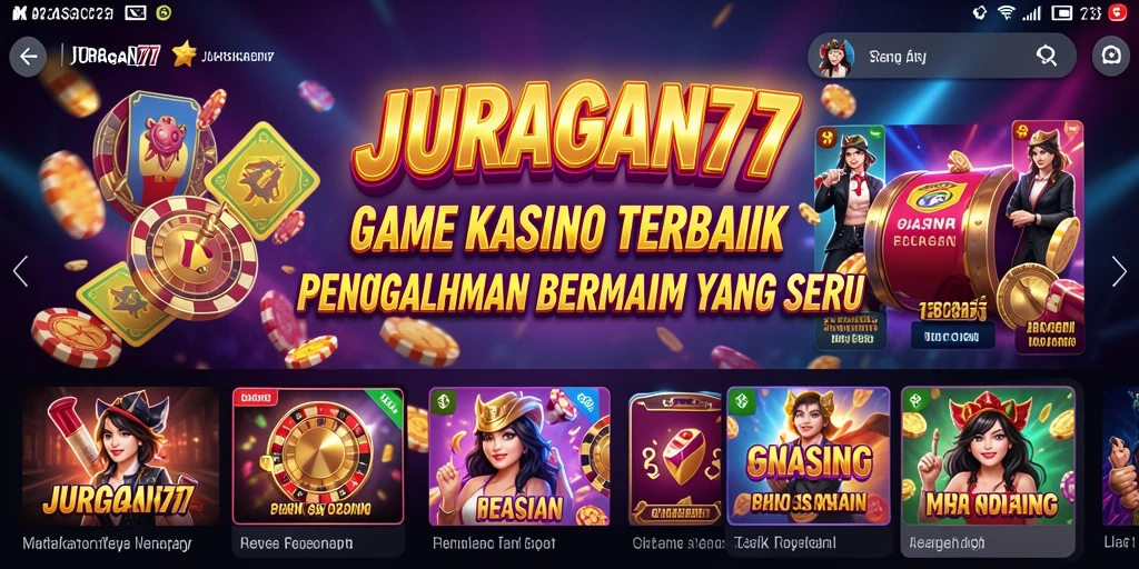 Tampilan utama gameplay JURAGAN77 dengan berbagai permainan Kasino.