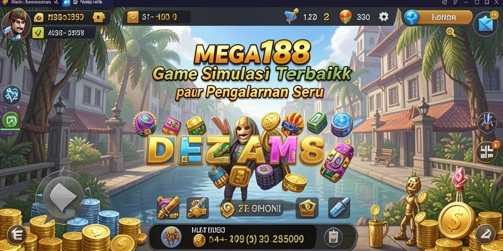 Gameplay MEGA188 menampilkan dunia simulasi yang menarik dan interaktif.