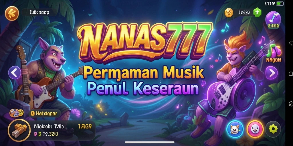 Tampilan gameplay NANAS777 dengan berbagai pilihan lagu dan mode permainan.