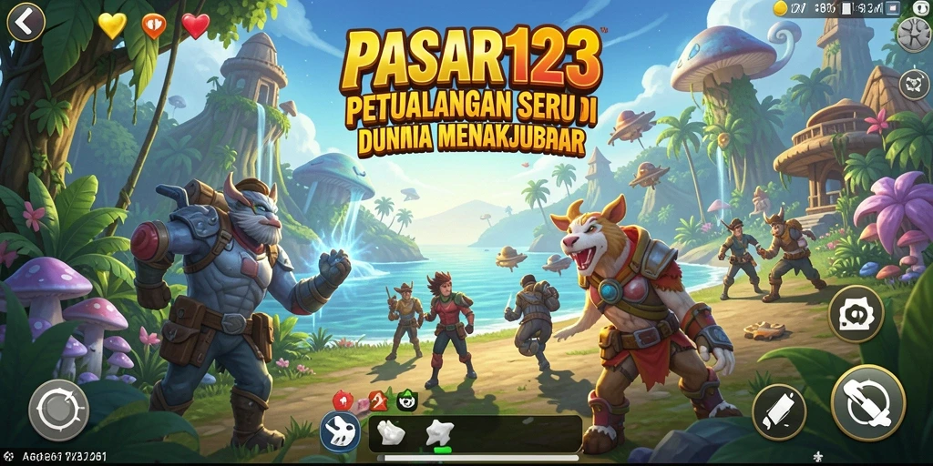 Screenshot tampilan gameplay PASAR123 yang penuh aksi dan petualangan.
