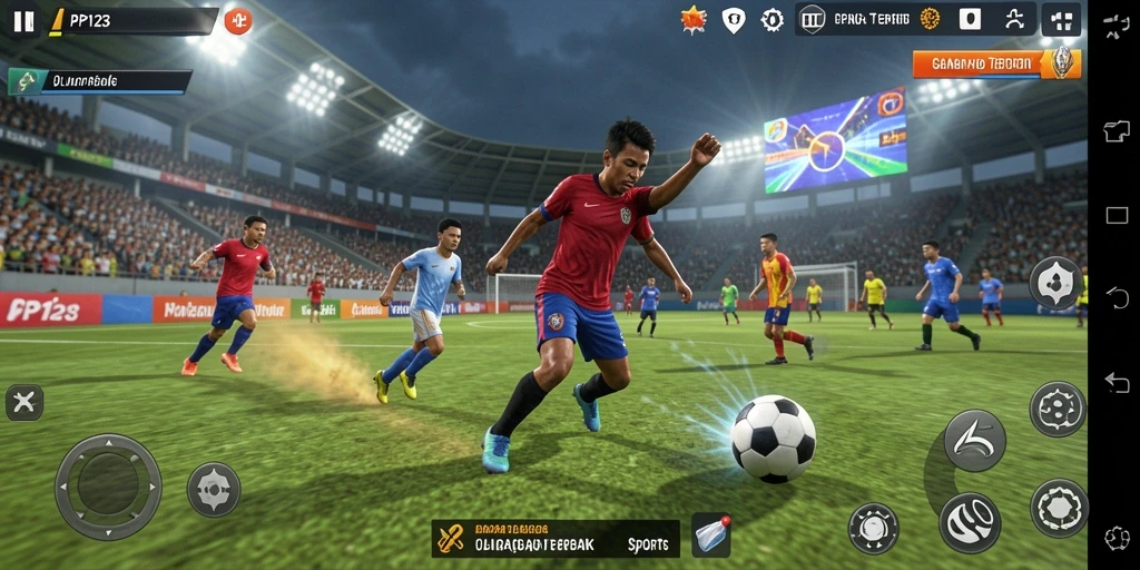 Tampilan gameplay seru PP123 dalam aksi olahraga.