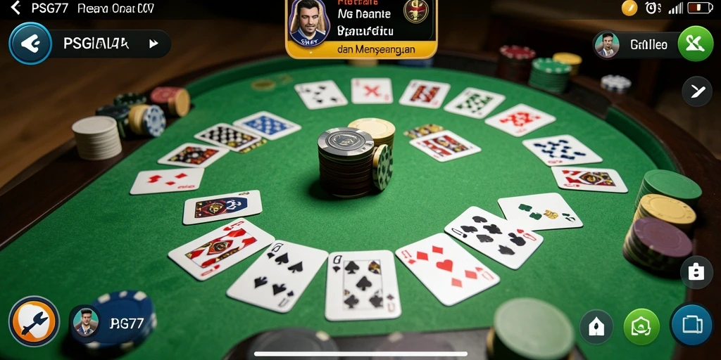 Tampilan gameplay menyenangkan dalam PSG77 dengan suasana Gaple.