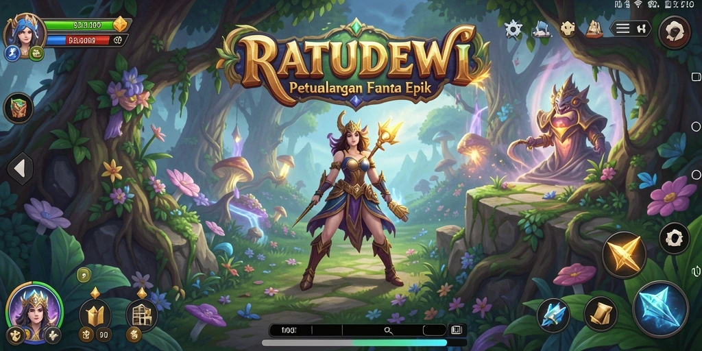 Tampilan gameplay seru dari RATUDEWI dengan pertarungan epik.