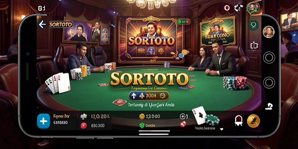 Tampilan antarmuka SORTOTO yang menarik dan gameplay Live Casino yang menakjubkan.