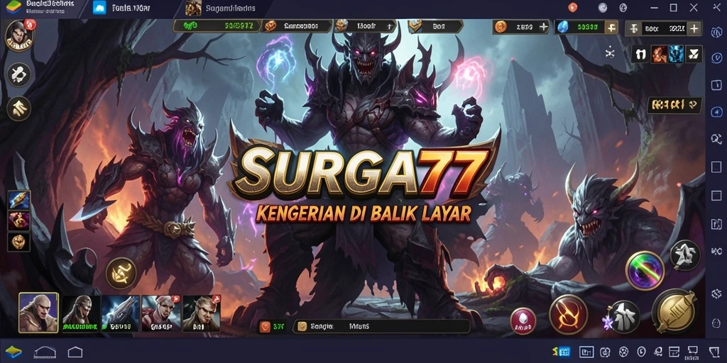 Screenshot gameplay SURGA77 menampilkan momen mencekam di dunia horror.