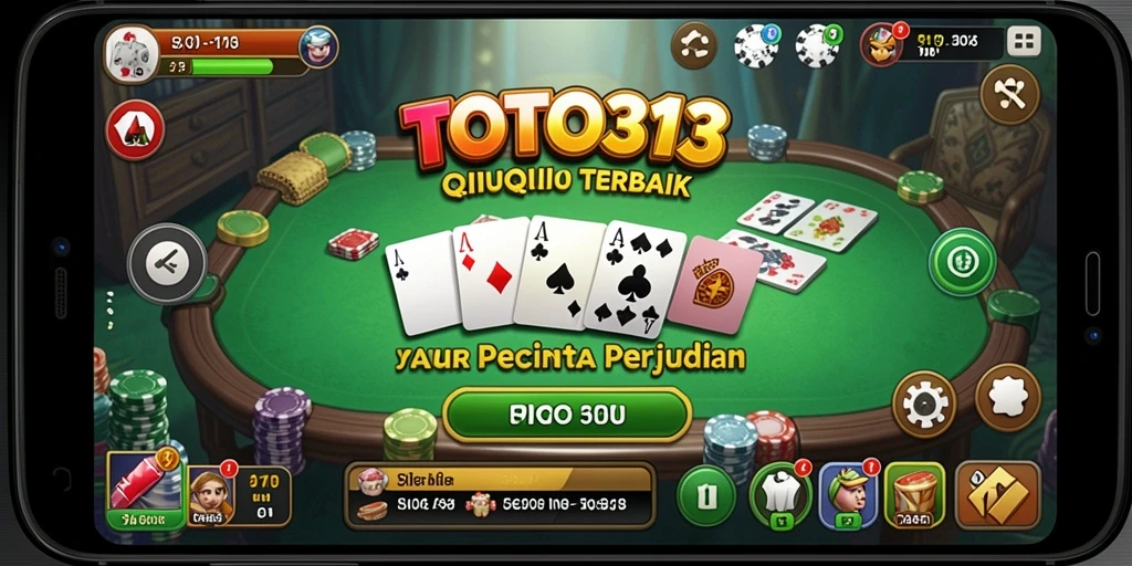 Screenshot TOTO313 menampilkan aksi seru dalam permainan QiuQiu.